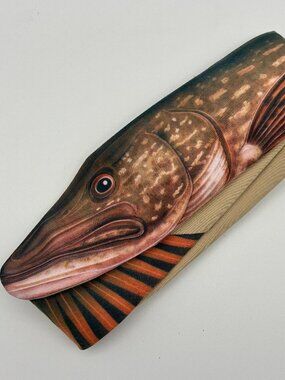Vintage Ralph Marlin Neck Tie Northern Pike Fish 1986 USA Novelty